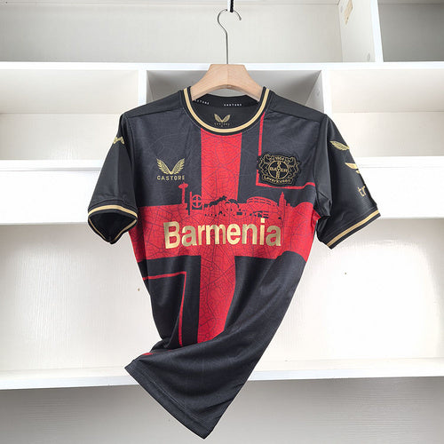 Camisa Bayer 04 Leverkusen 2024/25 Preta e Dourada - Torcedor