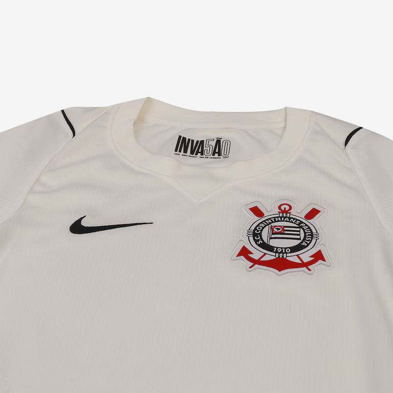 Kit Infantil Corinthians I 2026/27 Branco Camisa e Shorts - vista frontal
