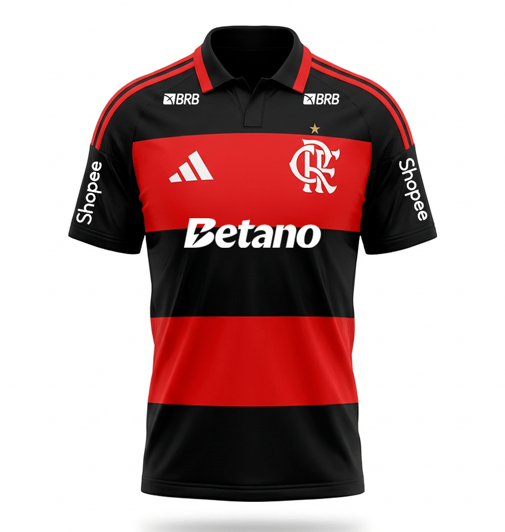 Camisa Flamengo I 26/27 - Masculina Torcedor - Com Patrocinadores - Oliver Company