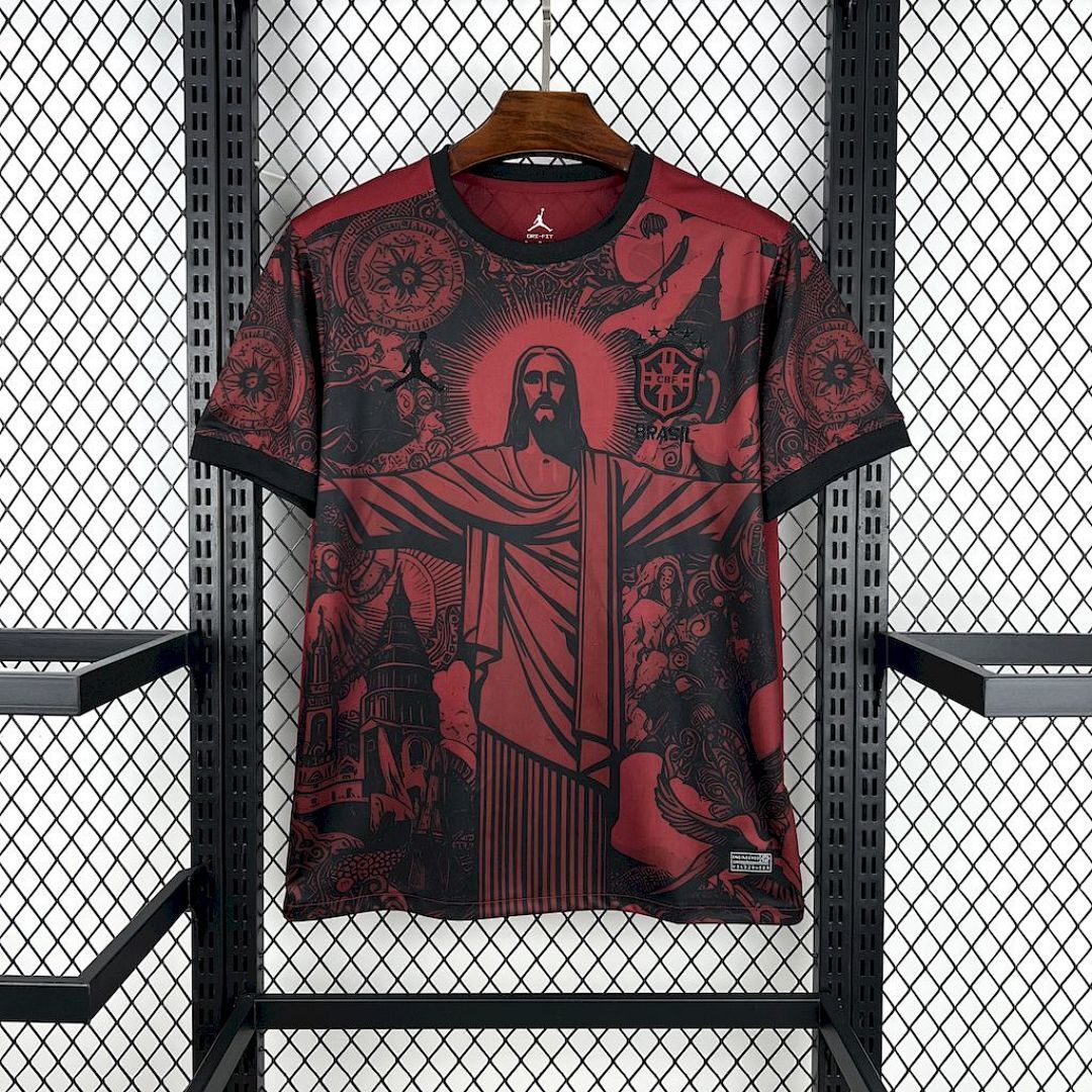 Camisa Brasil Jordan Edição Especial 2025/26 Preta e Vermelha - Torcedor
