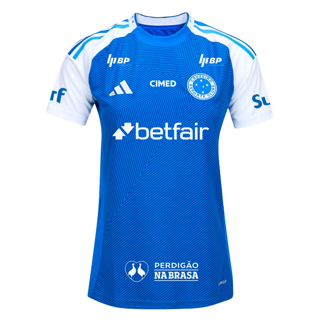 Camisa Cruzeiro Azul C/ Patrocínio I 2025/26 Feminina - Torcedor