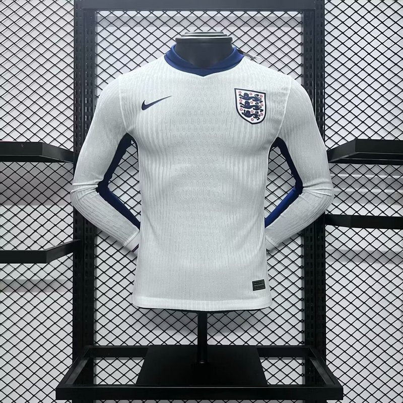 Camisa Inglaterra Eurocopa I 2024/25 Manga Longa - Jogador