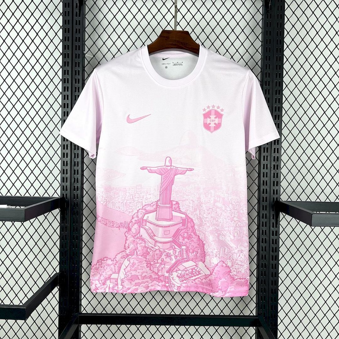 Camisa Brasil 2025/26 Branca e Rosa - Torcedor