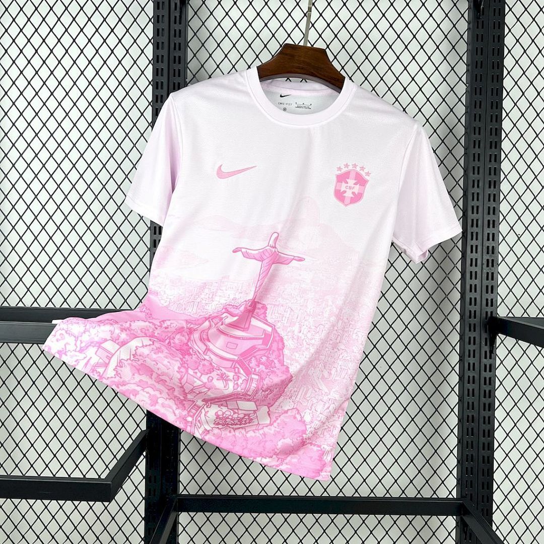 Camisa Brasil 2025/26 Branca e Rosa - Torcedor