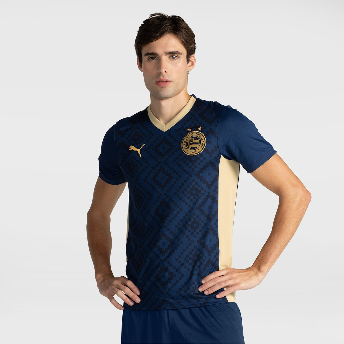 Camisa Bahia III 2026/27 Azul-Marinho e Dourada Torcedor - vista frontal