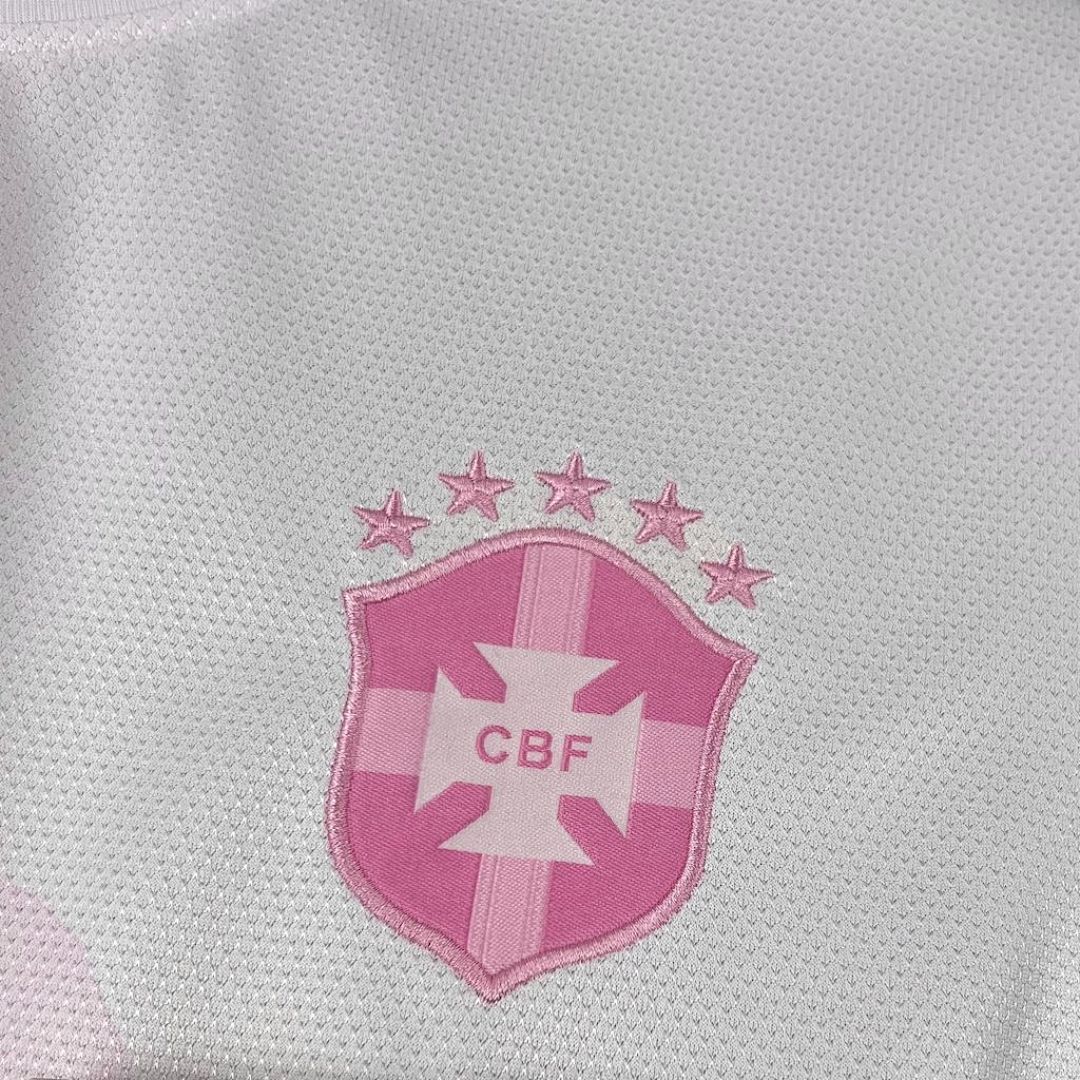 Camisa Brasil 2025/26 Branca e Rosa - Torcedor