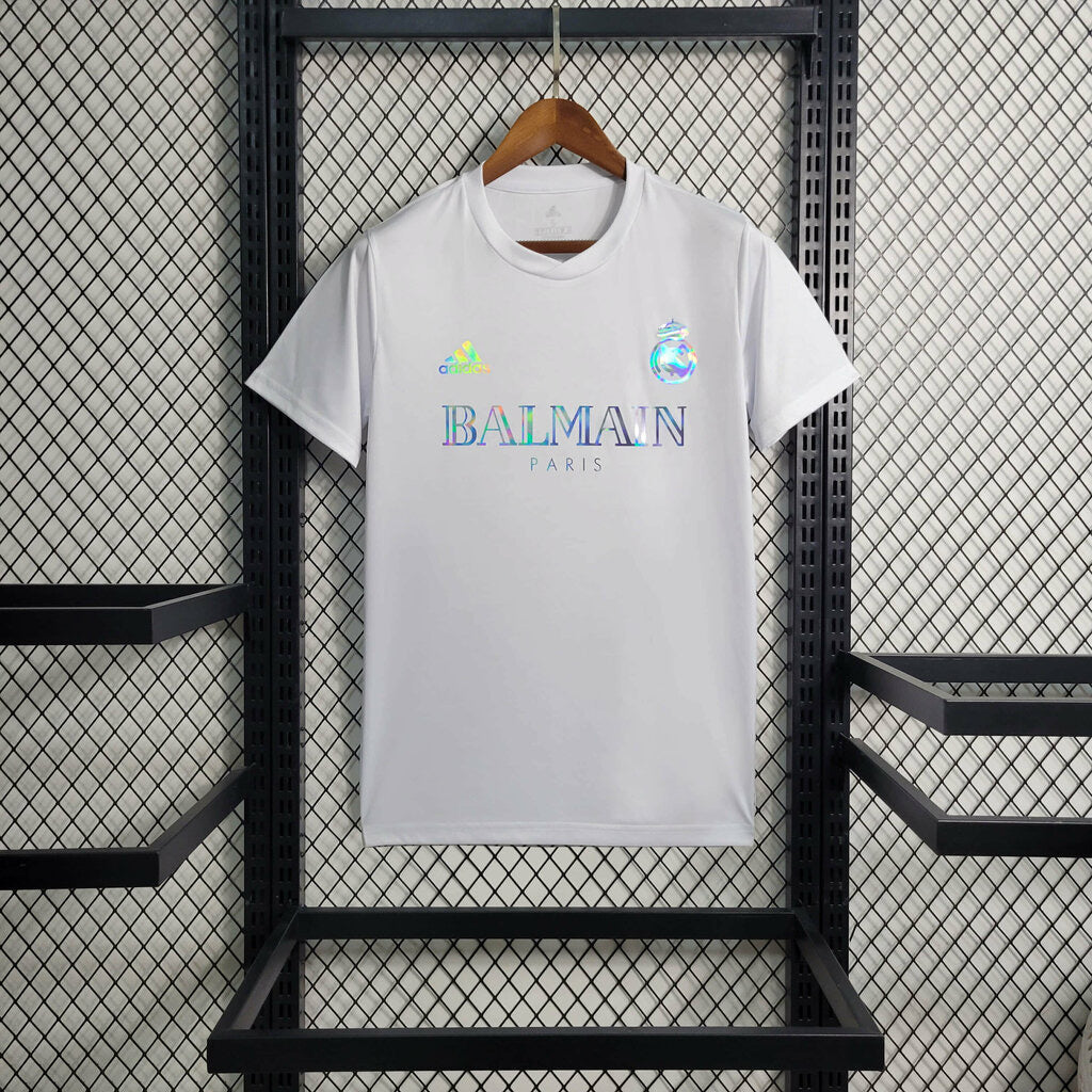 Camisa Real Madrid x Balmain Holográfica 23/24 s/n° Torcedor Masculino - Branco - foto 6