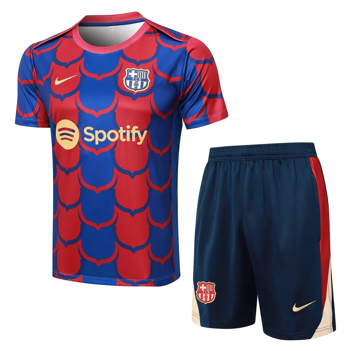 Conjunto Barcelona Treino 24/25 - Azul e Vermelho