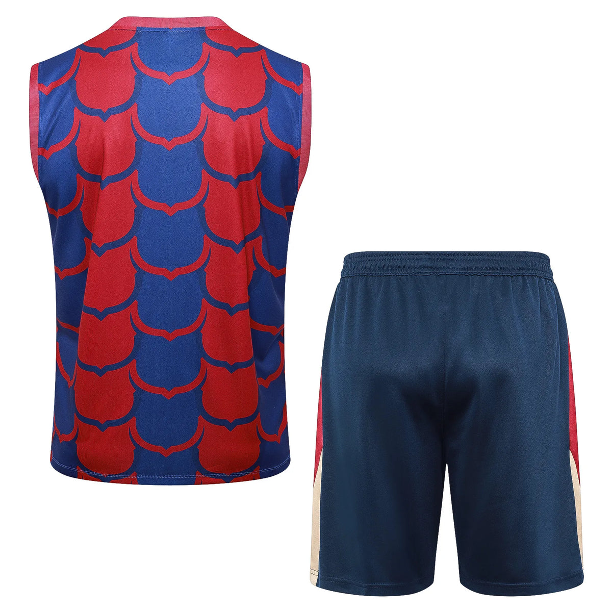 Conjunto Barcelona Treino Regata 24/25 - Azul e Vermelho