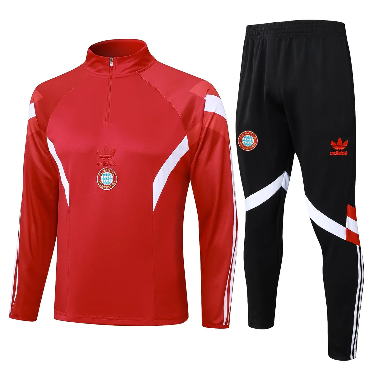 Conjunto Agasalho Treino Bayern de Munique 24/25 - Vermelho e Branco