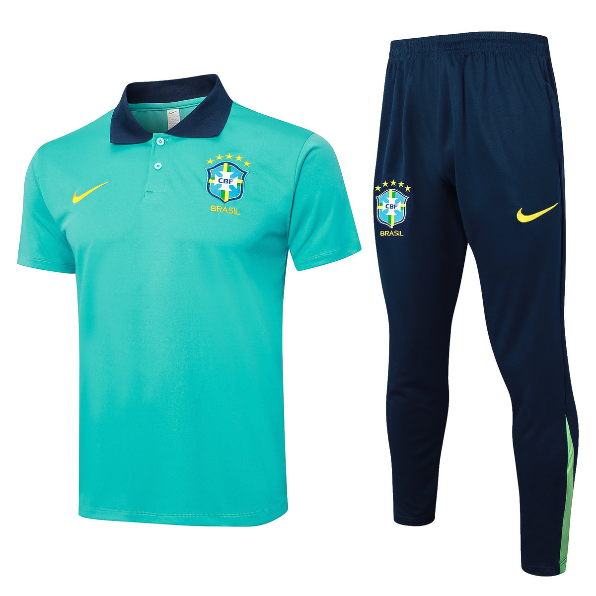 Conjunto Brasil Treino Polo 24/25 - Azul Ciano - foto 2