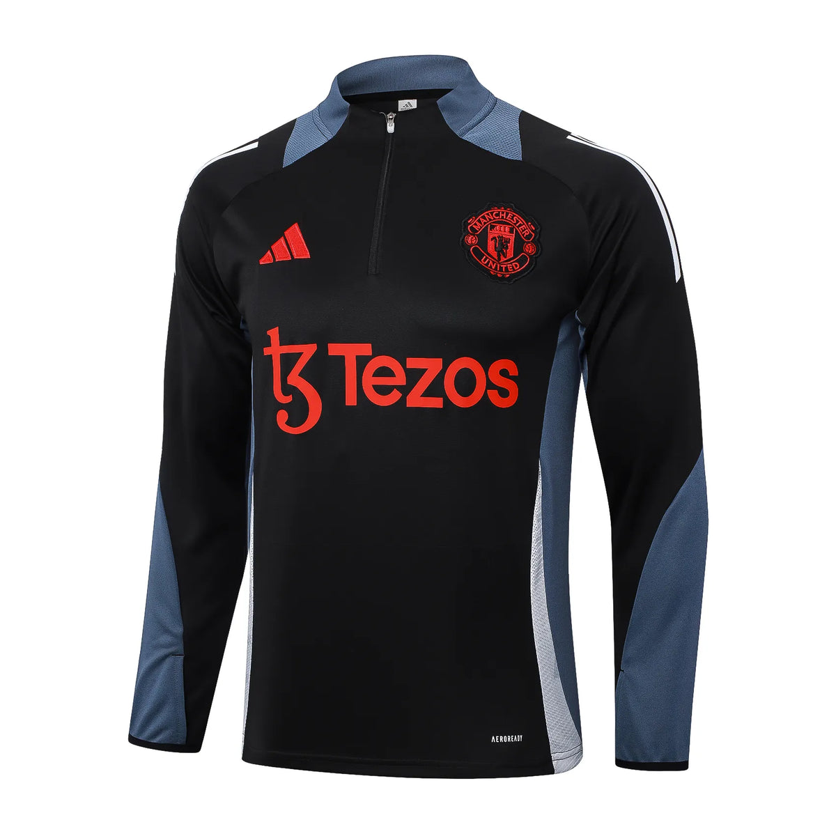 Conjunto Agasalho Treino Manchester United 24/25 - Preto e Cinza