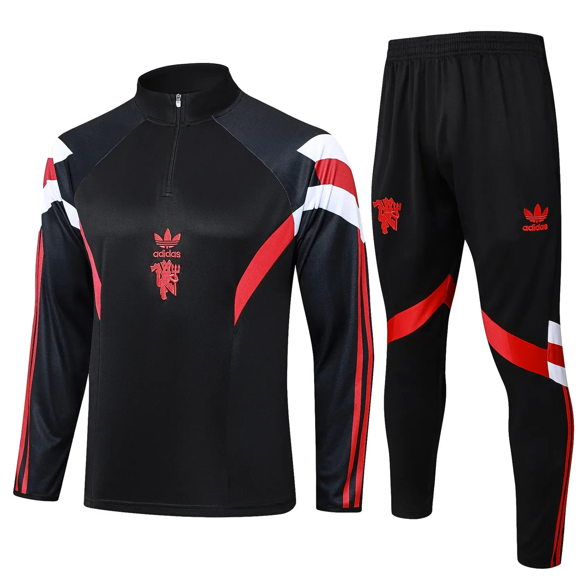 Conjunto Agasalho Treino Manchester United 24/25 - Preto