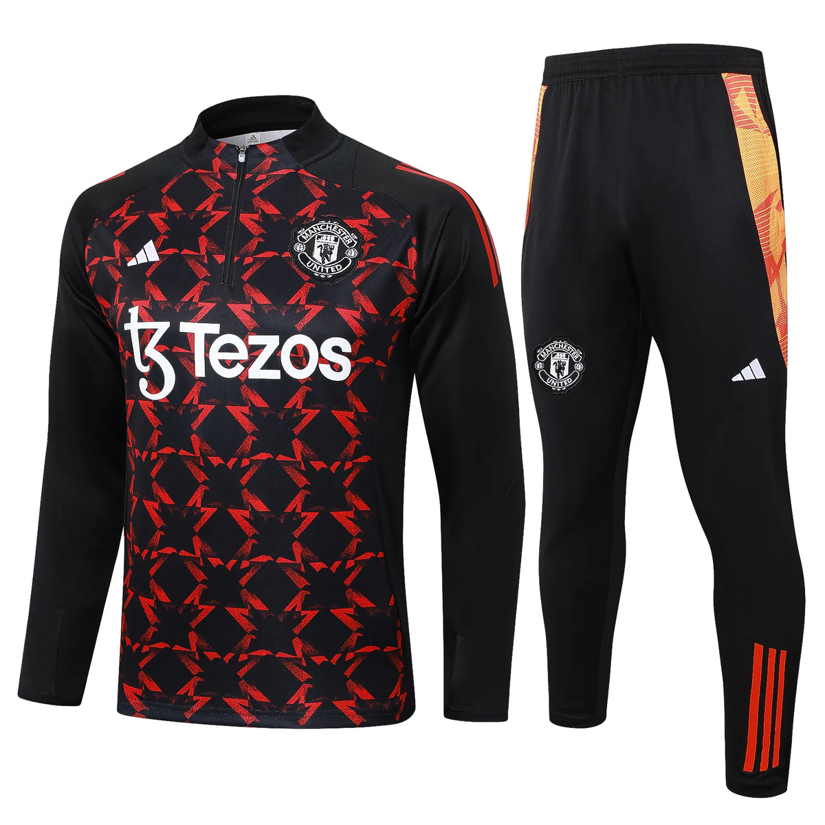 Conjunto Agasalho Treino Manchester United 24/25 - Vermelho e Preto