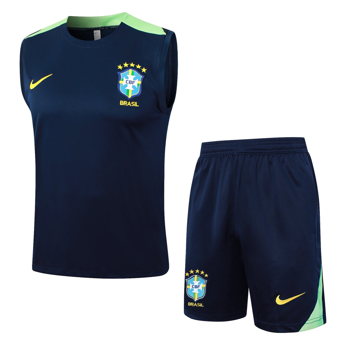 Conjunto Brasil Treino Regata 24/25 - Azul e Verde - foto 2