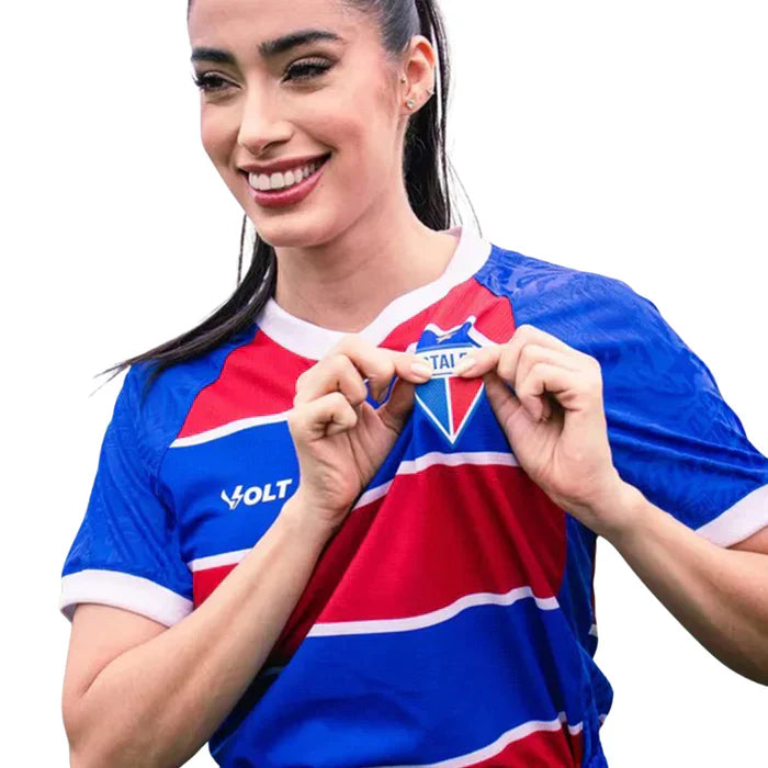 Camisa Fortaleza I 2024/25 Vermelha e Azul Feminina - Torcedor