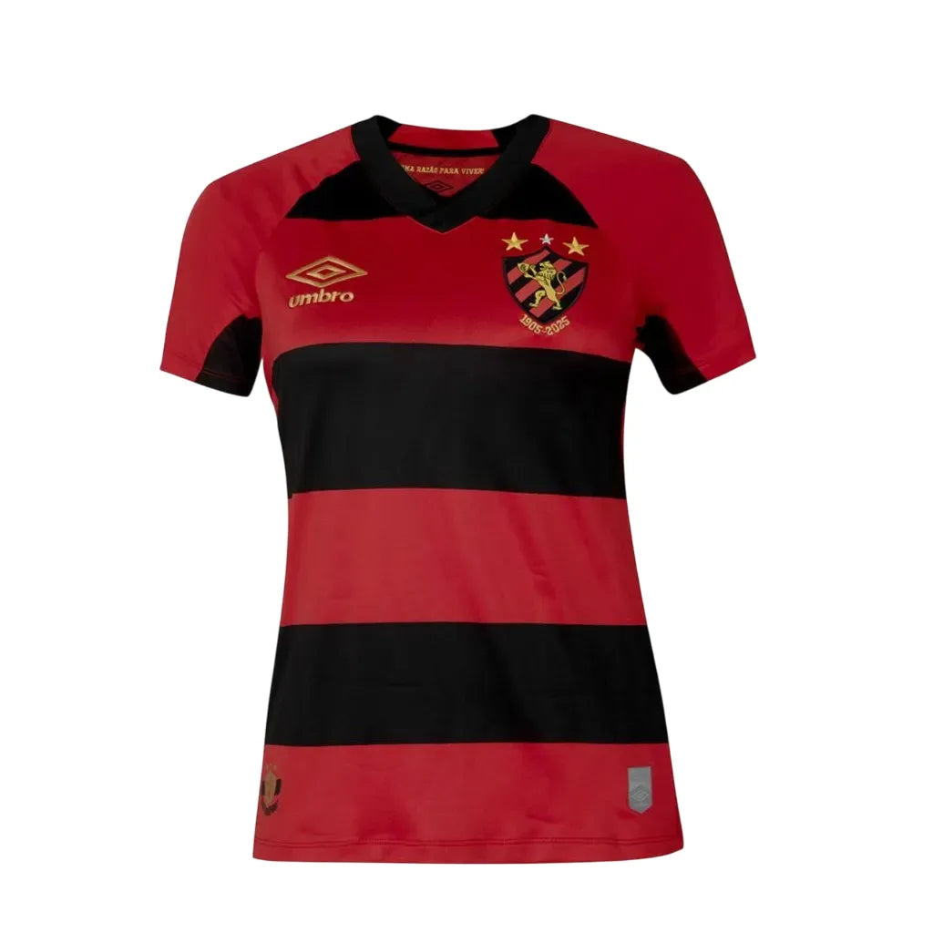 Camisa Sport I 2025/26 Vermelha e Preta Feminina - Torcedor