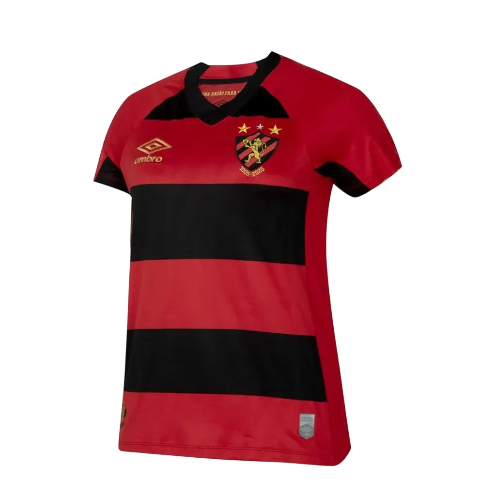 Camisa Sport I 2025/26 Vermelha e Preta Feminina - Torcedor