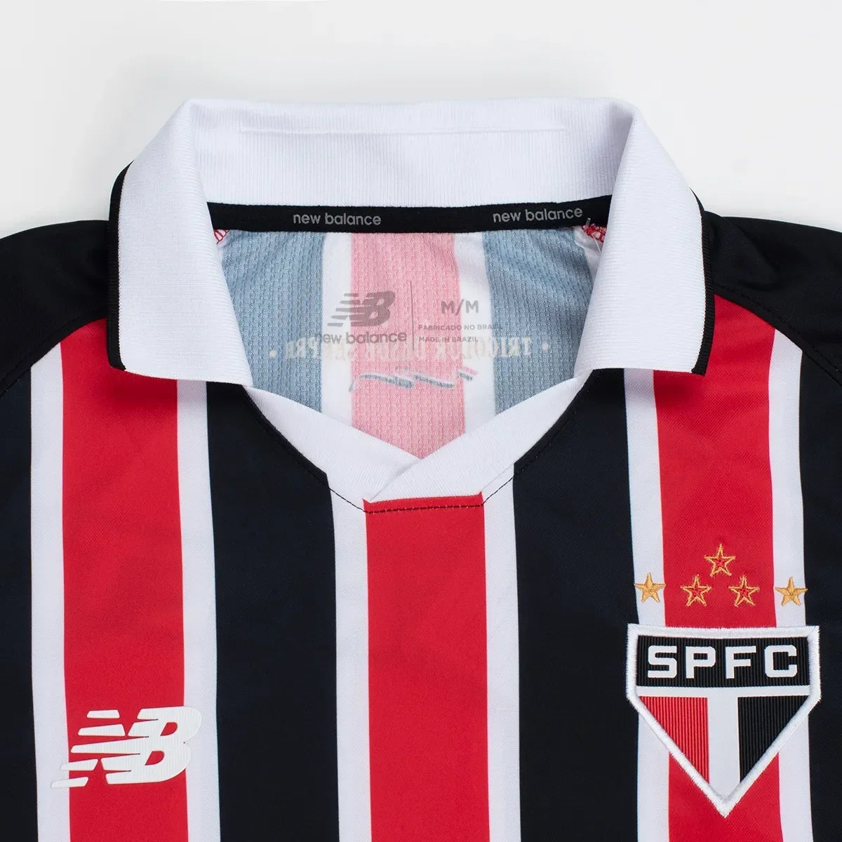 Camisa São Paulo II 2026/27 Tricolor Listrada Feminina Torcedor - detalhes de acabamento 3