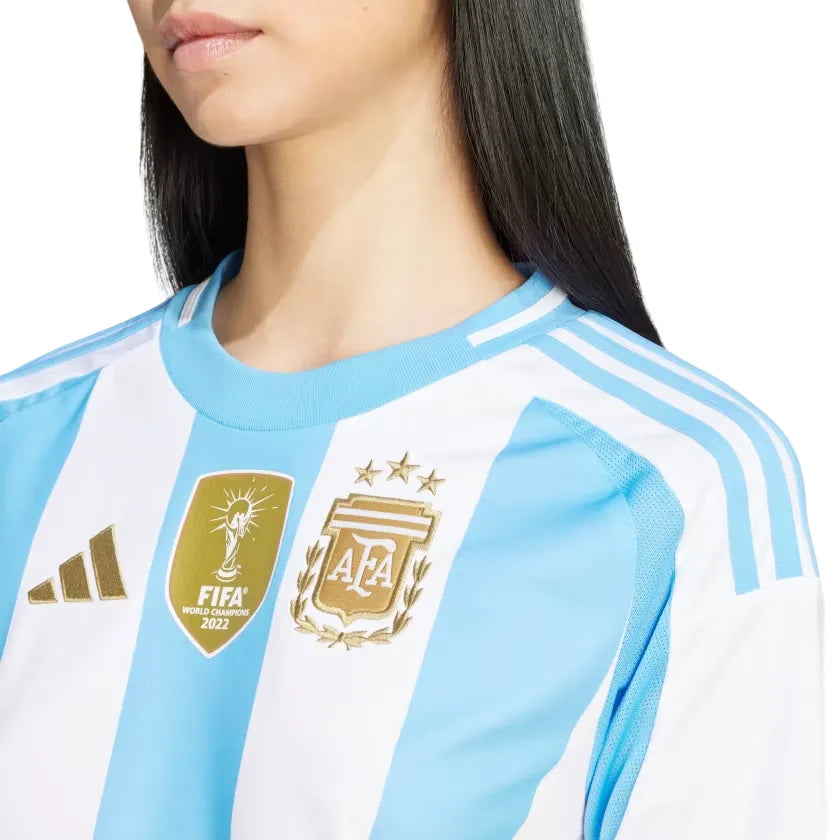 Camisa Argentina I 2024 Azul e Branca Feminina - Torcedor