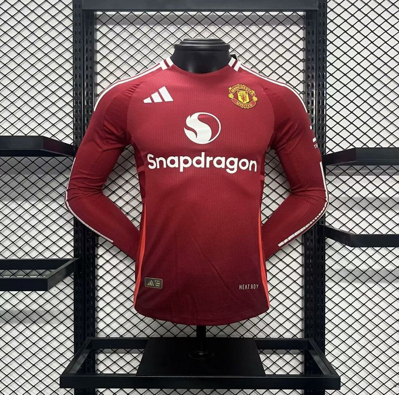 Camisa Manchester United I 2024/25 Manga Longa - Jogador