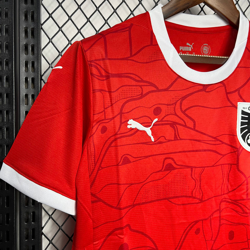 Camisa Áustria I 2024/25 Vermelha - Torcedor
