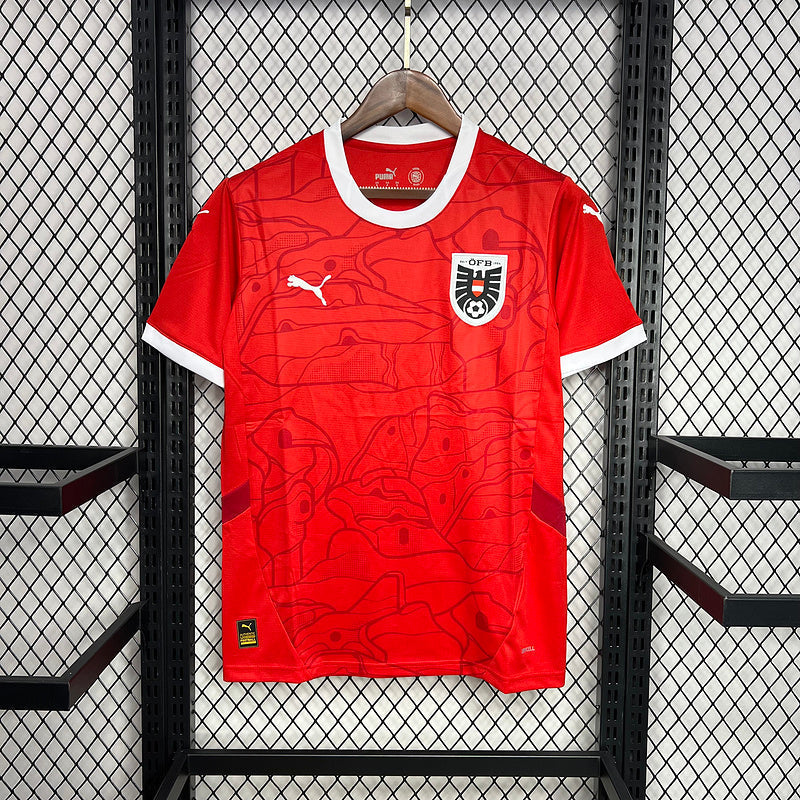 Camisa Áustria I 2024/25 Vermelha - Torcedor