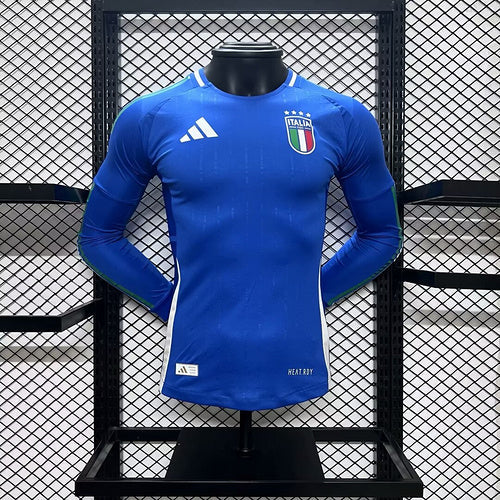 Camisa Itália Eurocopa I 2024/25 Manga Longa - Jogador