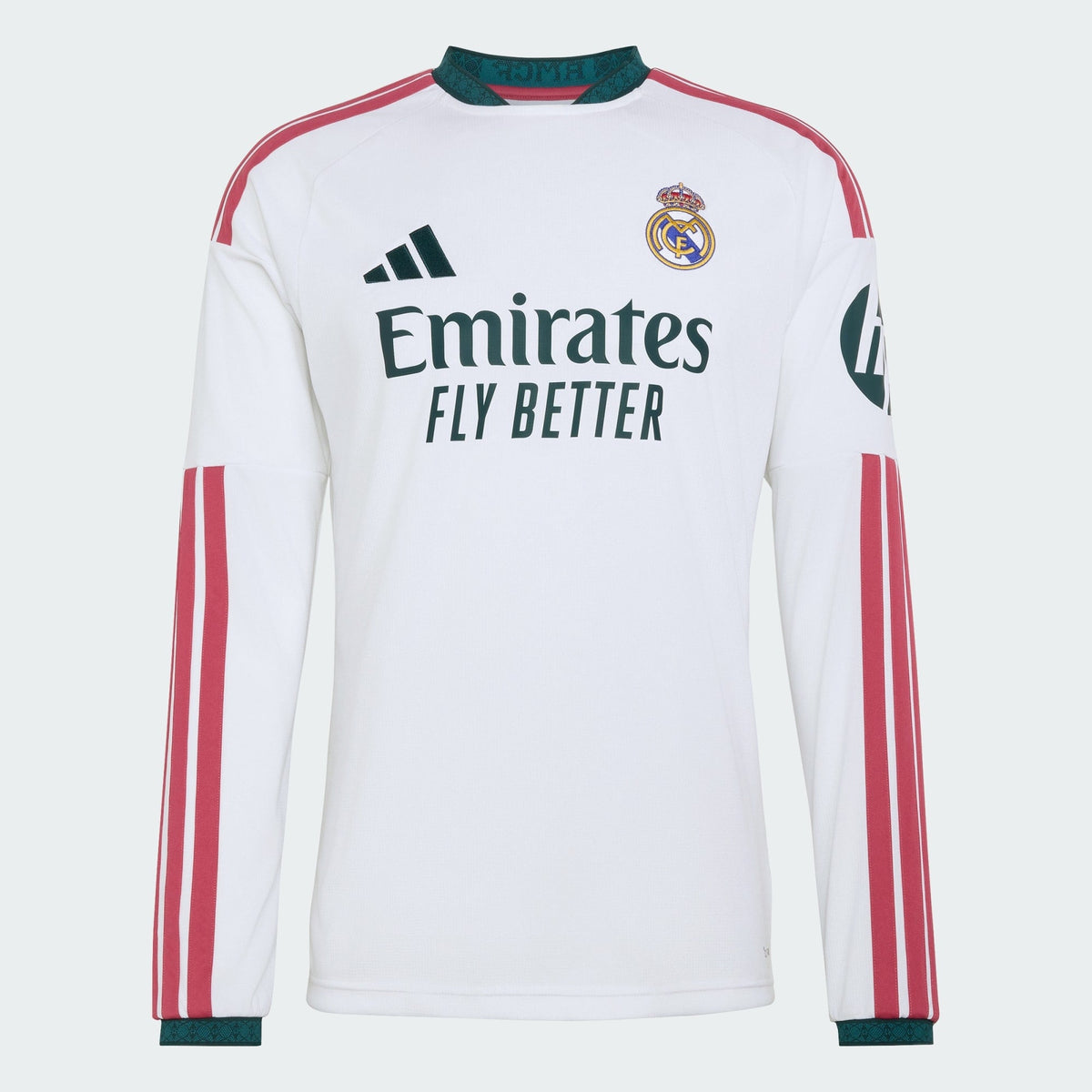 Camisa Real Madrid I 2026/27 Branca Manga Longa Torcedor - vista frontal