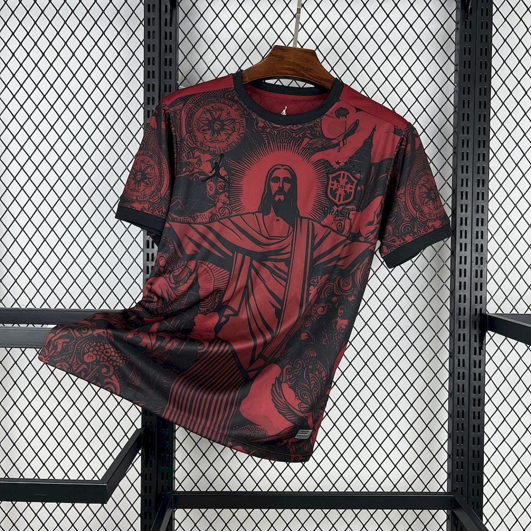Camisa Brasil Jordan Edição Especial 2025/26 Preta e Vermelha - Torcedor
