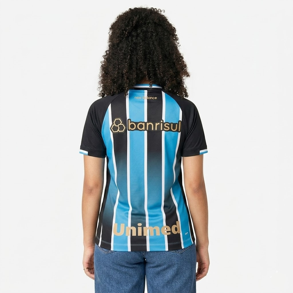 Camisa Grêmio I 2026/27 Tricolor Feminina Torcedor - detalhes de acabamento 2