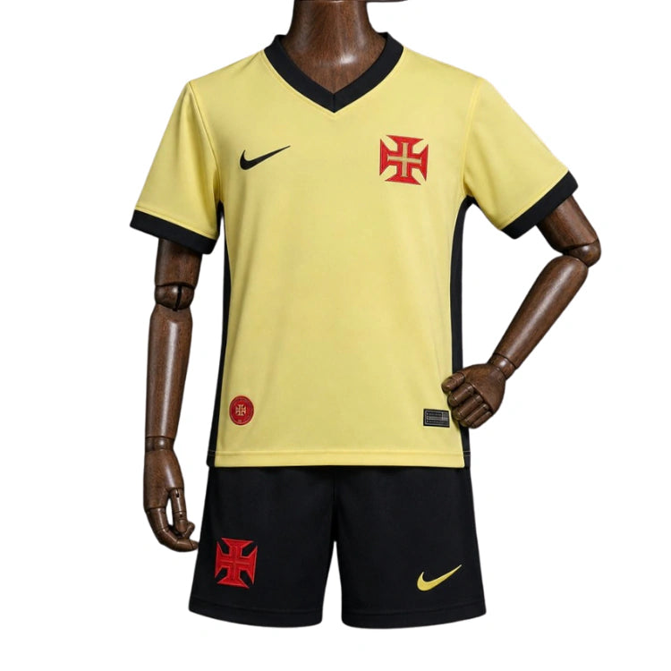 Kit Infantil Vasco III 2026/27 Amarelo Camisa e Shorts - vista frontal
