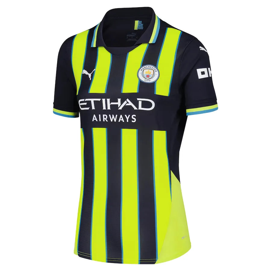 Camisa Manchester City II 2024/25 Azul e Amarela Feminina - Torcedor