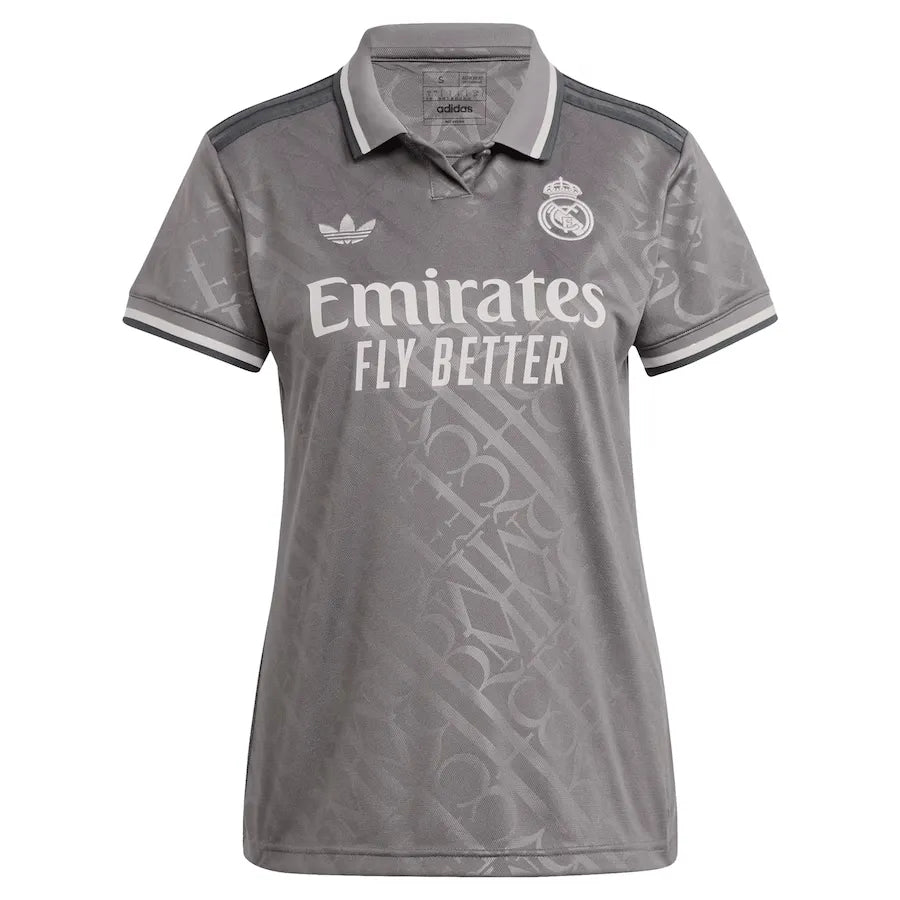 Camisa Real Madrid III 2024/25 Cinza Feminina - Torcedor - Oliver Company