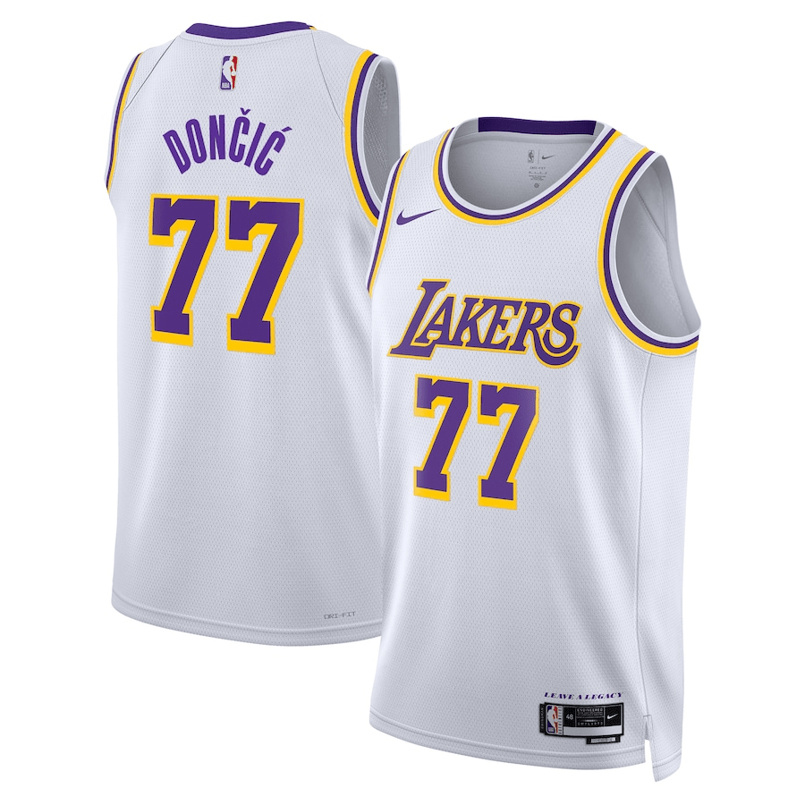 Regata NBA Los Angeles Lakers Luka Dončić 77 Branca Masculina - Oliver Company