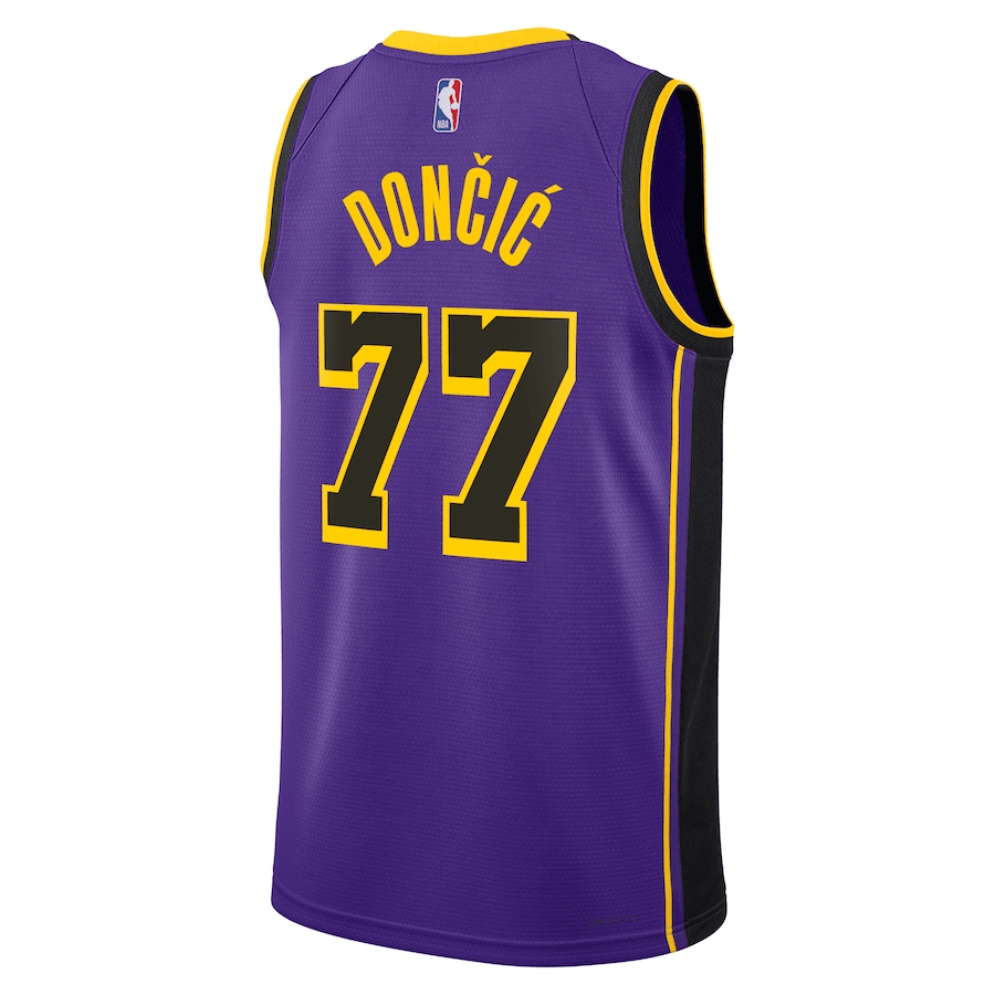 Regata NBA Los Angeles Lakers Luka Dončić 77 Roxa e Preta Masculina - foto 2 - Oliver Company