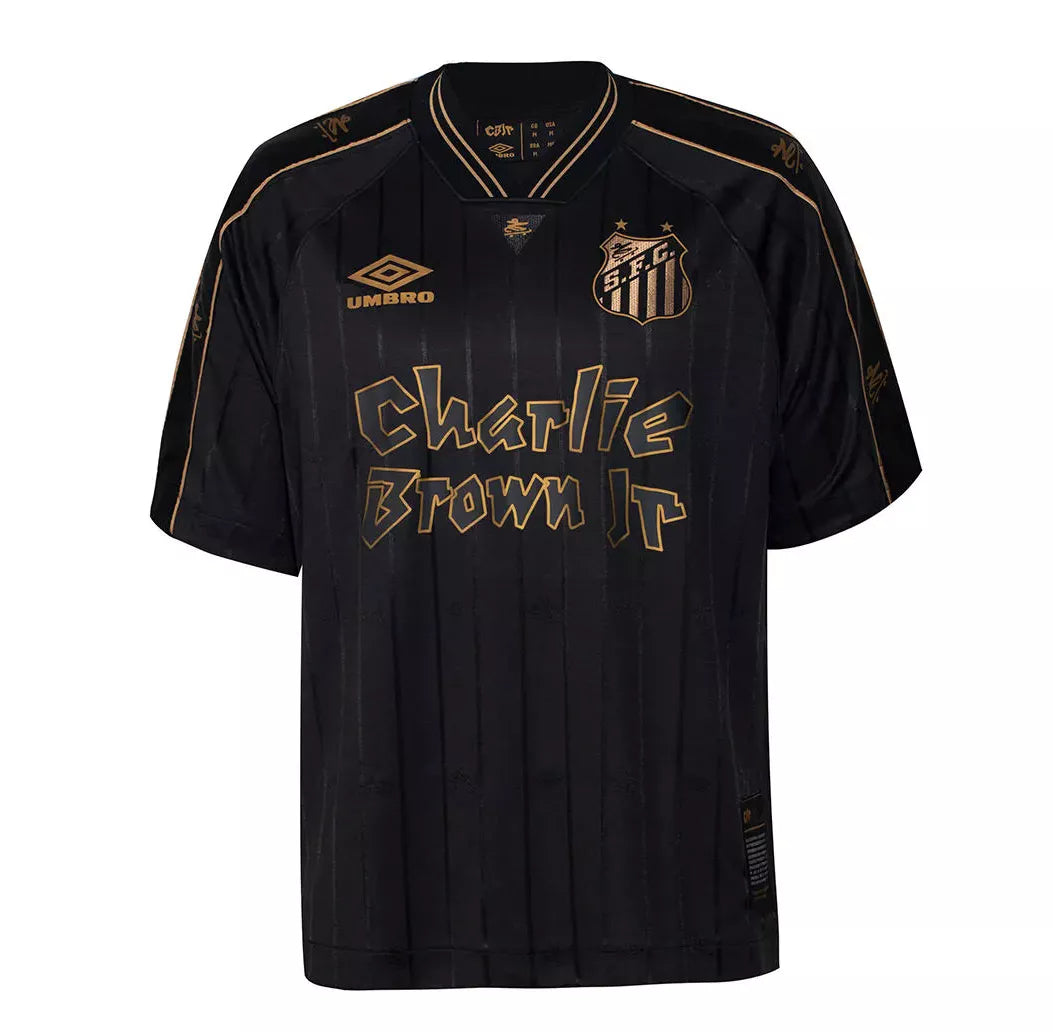Camisa Santos Charlie Brown Jr. 2024 - Preta e Dourada - Oliver Company