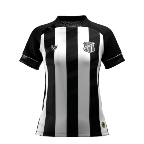 Camisa Ceará I 2024/25 Preta e Branca Feminina - Torcedor