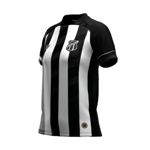 Camisa Ceará I 2024/25 Preta e Branca Feminina - Torcedor