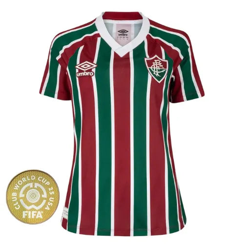 Camisa Fluminense I 2025/26 Vinho e Verde Feminina - Torcedor - foto 7