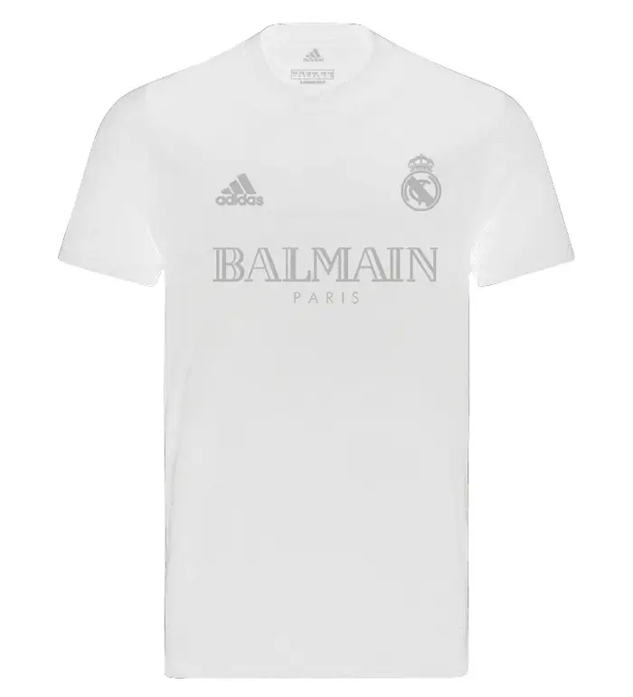 Camisa Real Madrid x Balmain Holográfica 23/24 s/n° Torcedor Masculino - Branco - Oliver Company