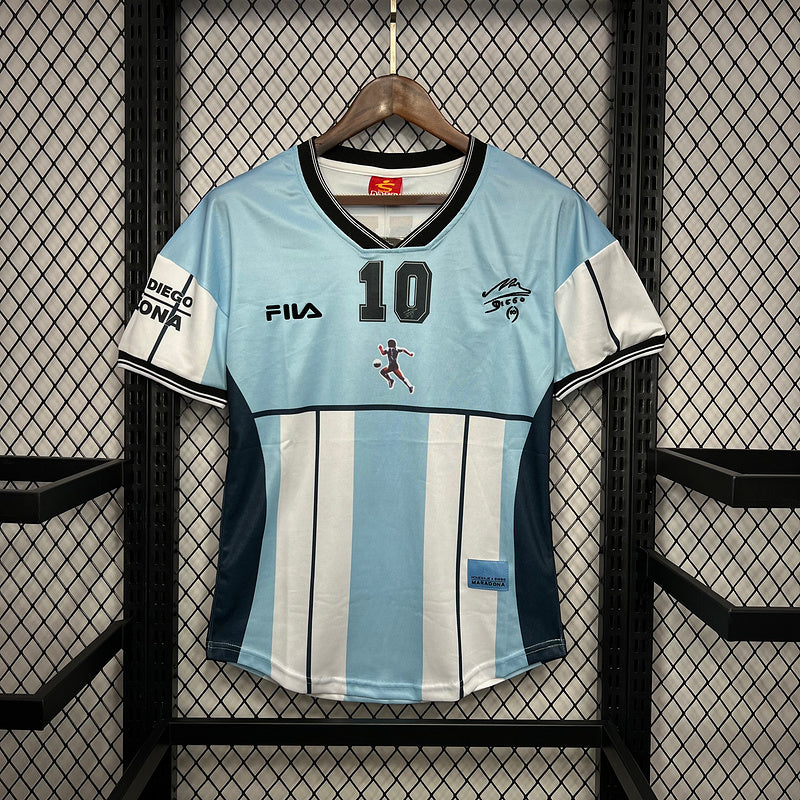 Retro Argentina 2001 Diego Maradona Testimonial Retro Jersey(F6B1)