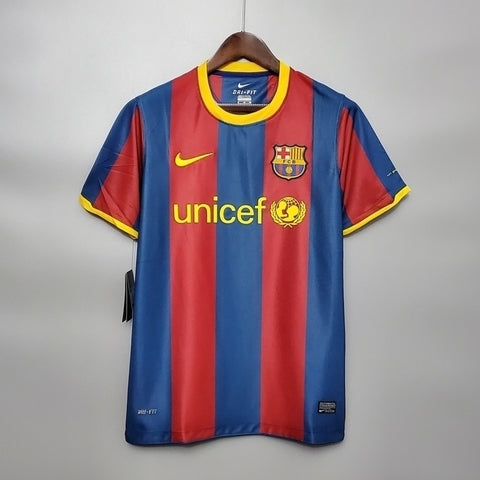 Camisa Barcelona Retrô 2010/2011 Azul e Grená  Nike