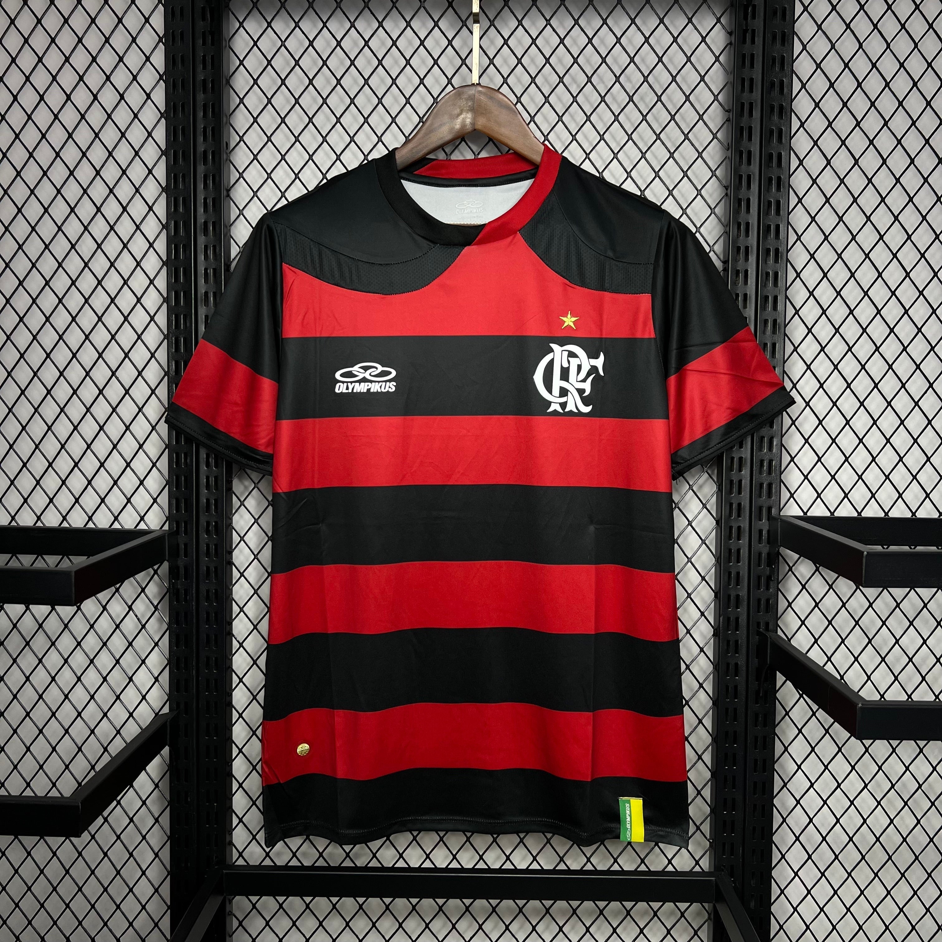 Camisa Flamengo Retrô 2009/10 Vermelha e Preta  Olympikus