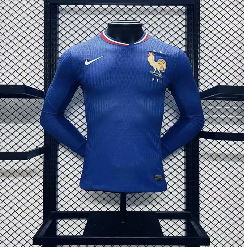 Player France 2024∕25 Euro Home Long Sleeves Jersey – Player Version(136B)