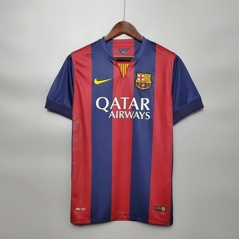Camisa Barcelona Retrô 2014/2015 Azul e Grená  Nike