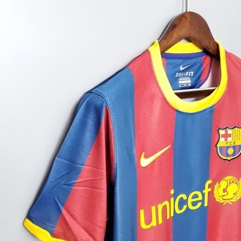 Camisa Barcelona Retrô 2010/2011 Azul e Grená  Nike