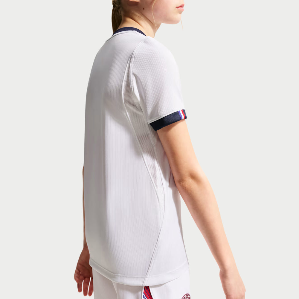 Kit Infantil PSG II 2026/27 Branco Camisa e Shorts - vista lateral