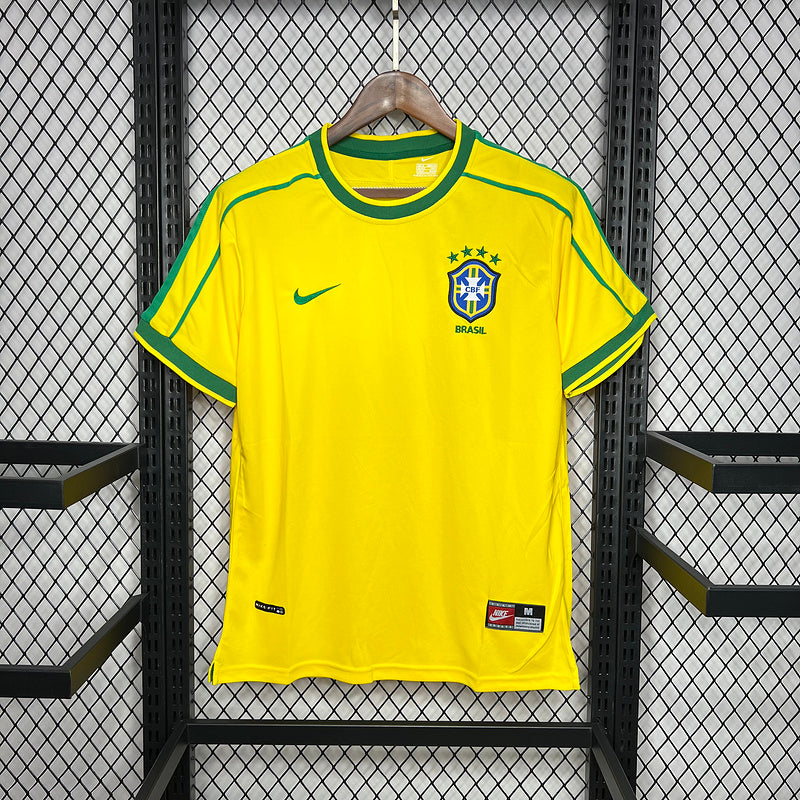 Retro Brazil 1998 Home Retro Jersey(6C32)