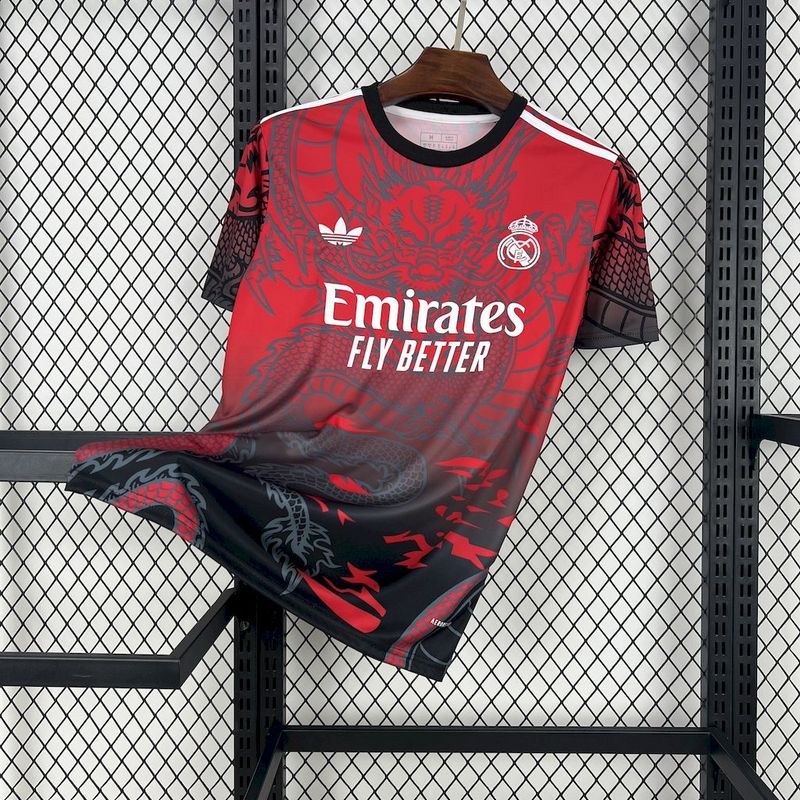 Real Madrid 2024∕25 Red and black dragon Jersey(C1BE)